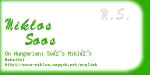 miklos soos business card